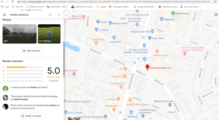 Google reviews maps